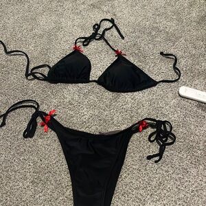 ♡ Black bow bikini